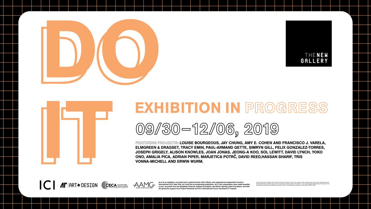 Art+Design Newest Exhibition, 'do it', now open. Kick off Party Tomorrow! - mailchi.mp/a5c2e0b7e80e/a…