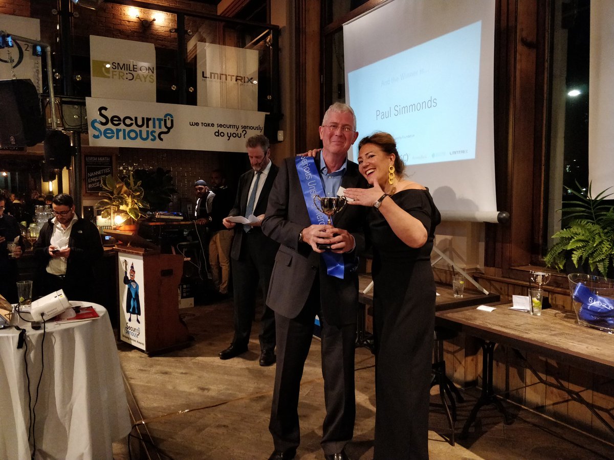 Final <a href="/SecSerious/">Security Serious</a> award for Godparent of Security goes to <a href="/SimmondsPaul/">Paul Simmonds</a>