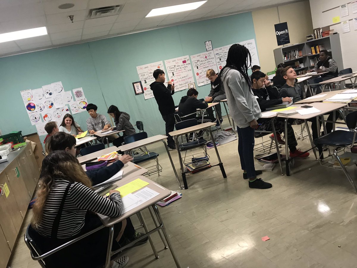 Jacque_Bayless's tweet photo. Today Ss worked in groups at analytical stations. Using “The Outsiders”, we drew graphics to track our thinking about character traits, perspective, character shifts and motivation, and setting. So much good energy #LearnwithBayless #CRMS @AHSchools https://t.co/alNzxwS8Lq