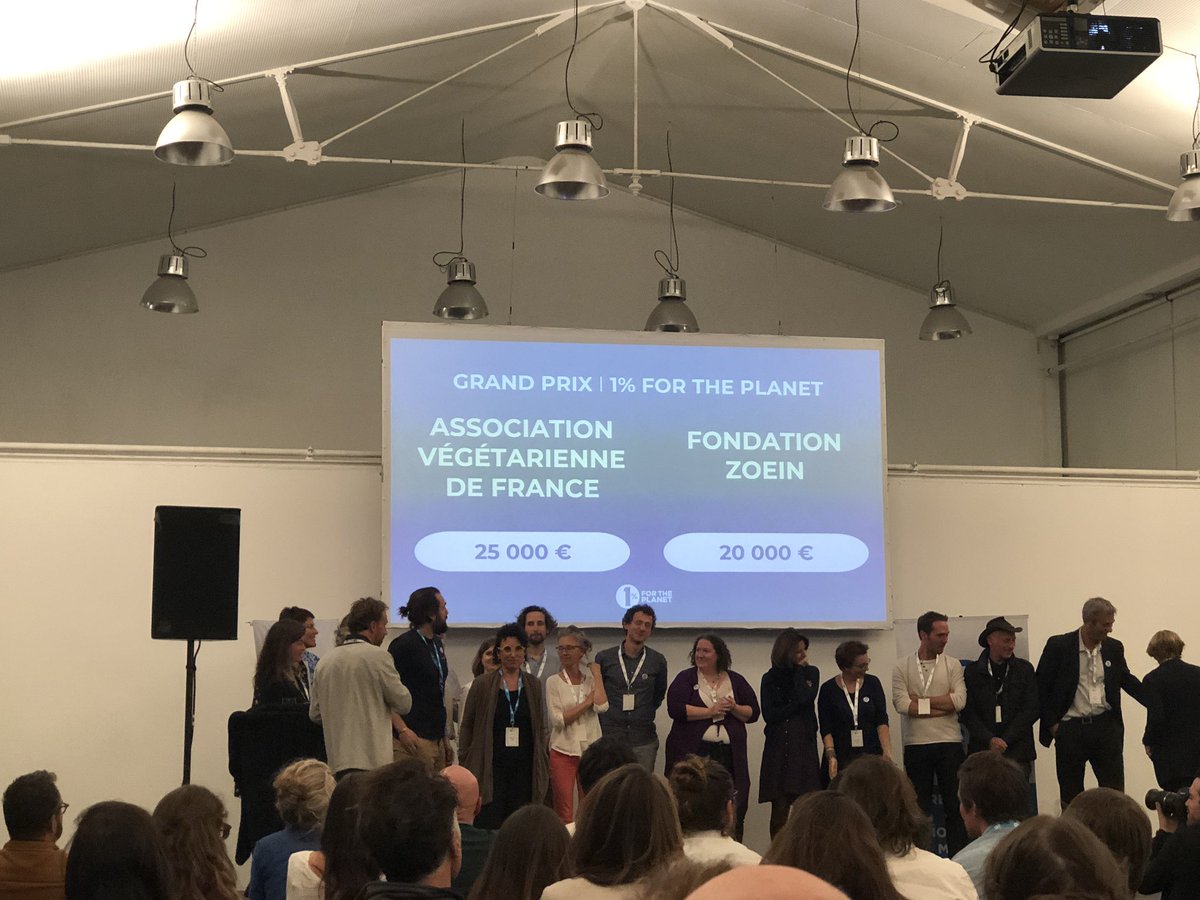 MDM_Foundation's tweet photo. 👏🏼pour le Grand Prix @1percentftp_Fr 🏆qui récompense @FZoein et l’Association Végétarienne de France soutenus notamment par la @Fondation__MDM https://t.co/8RJw4ntaHA