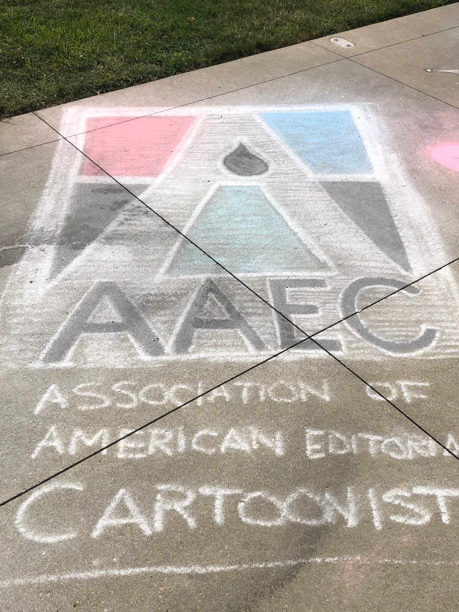 kathleenglosan's tweet photo. CXC 2019 Highlights: AAEC (Association of American Editorial Cartoonists) Chalk Drawings, part 1 (after a rainstorm)
#cxc #cxc2019 #cxc19 #AAEC #comics #books #graphicnovels #bonecomics #jeffsmith #reading #literacy https://t.co/POUV2kU2b6