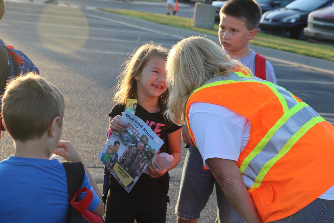 USD261's tweet photo. We want to thank all of our partners Haysville Police Department, Safe Kids, Ascension, FedEX for making Rex Elementary's Walk To School Day a success. The kiddos loved walking to school this morning.

#usd261derful https://t.co/cP9epWrM13