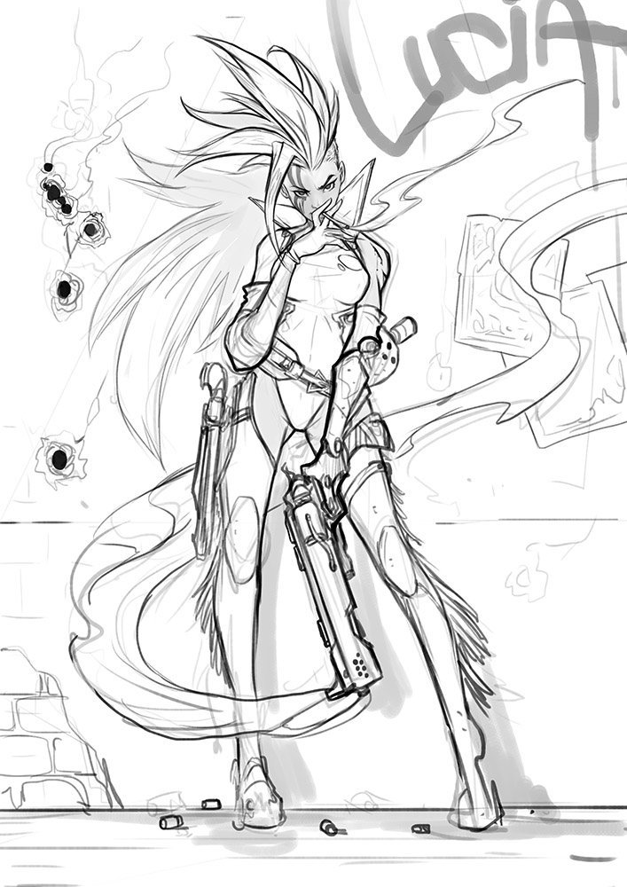 Sketch of @666KArt character: Lucia 