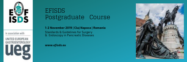 EFISDS's tweet photo. Register now for the EFISDS PG course Standards &amp; Guidelines for Surgery &amp; Endoscopy in Pancreatic diseases 1-2 Nov 2019 in Cluj-Napoca, Romania.
For more info and registration:https://t.co/d8hXlQZn10 #EFISDS #UEG #Surgery #postgraduate #Romanian https://t.co/bVfrqjnf2j