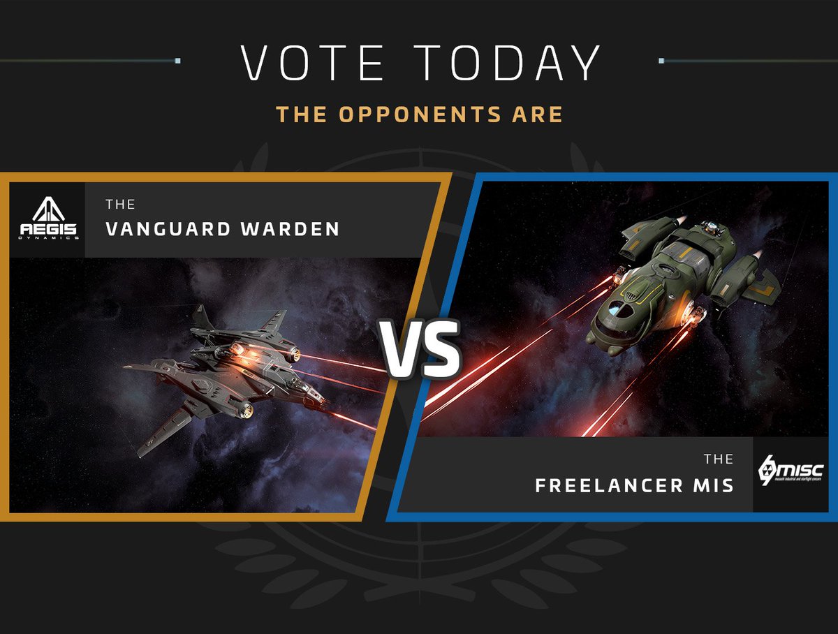 RobertsSpaceInd's tweet photo. Two ships renowned for their long-range aptitude close out the first round of head-to-head battles with another case of combat versus cargo. 🚀 The choice is yours. #SCShipShowDown #StarCitizen 

Cast your vote to find out who will win: https://t.co/tfso4TcCfI https://t.co/aFI0YKV7nv