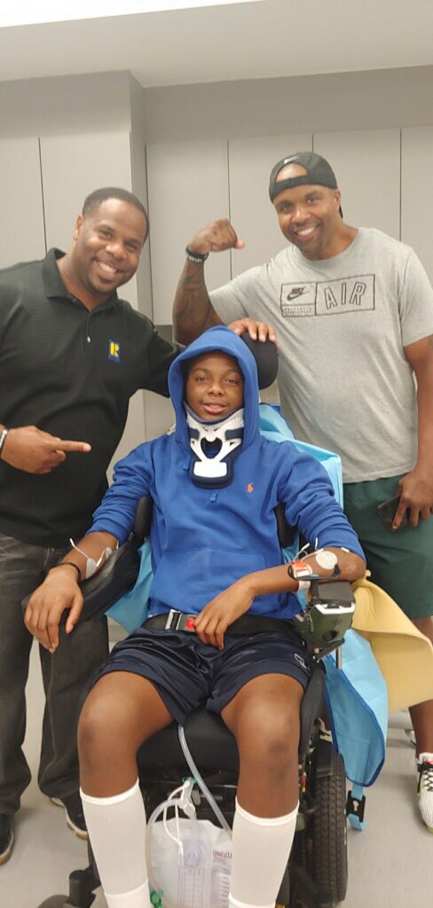 TheatreELC's tweet photo. https://t.co/MXjdpzYHkT Coach Lewis, being an inspiration and showing #JordynHawkins what his future will be like! #WillWalkAgain ππ½ https://t.co/dzg6C9SXzh