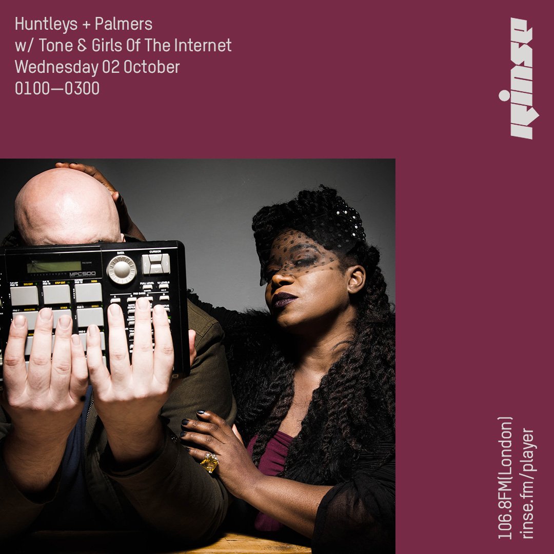 RinseFM's tweet photo. Up next at 1AM we have the @huntleyspalmers show with #Tone and #StateoftheInternet
Lock in at https://t.co/Q0ed1ktSEG & 106.8FM
#RinseFM https://t.co/iB5zRgWe1b