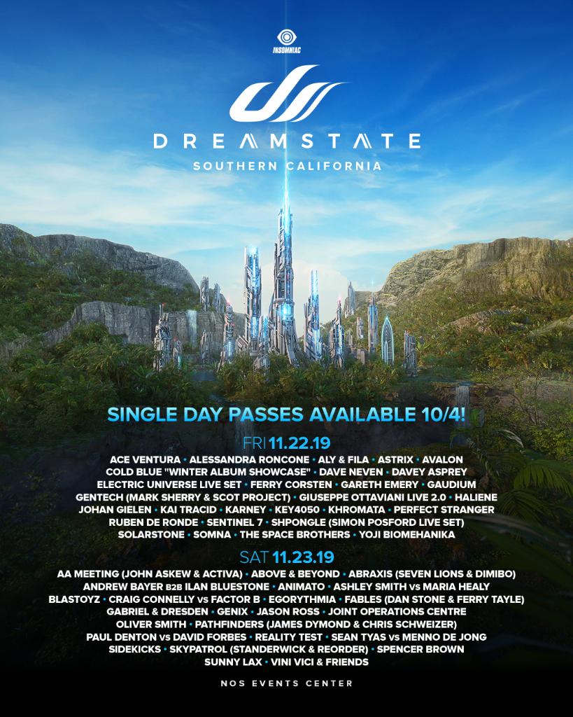 Dreamstate on Twitter "Dreamers! Here is your lineup by day for 