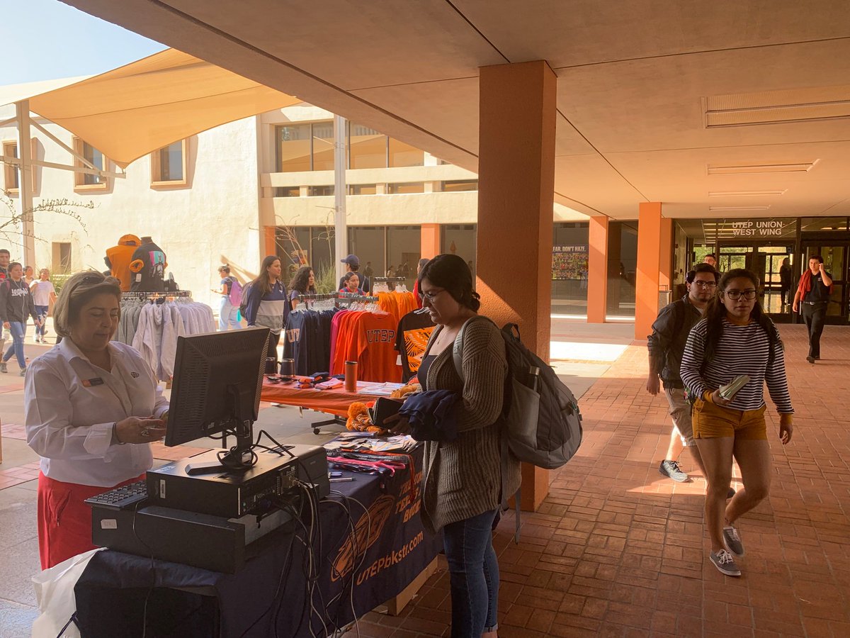 UTEPCampusStore's tweet photo. We are at the union until 2:00 pm today  stop by and check out our new merchandise! 🤙🏻👚👕 https://t.co/537IgiroiL