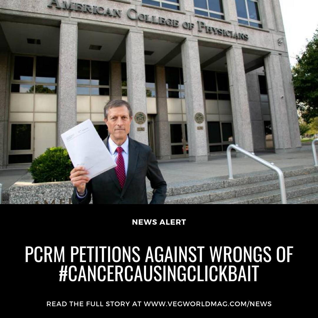 VegWorldMag's tweet photo. @physicianscommittee, or PCRM, are responding to the recent media reports from The New York Times, claiming that, “Eating Less Red Meat [may] Now [be] Believe[d] That Was Bad Advice”. Read about why PCRM is calling this report #CancerCausingClickbait at https://t.co/QRN17Icfo1 https://t.co/wX8ozXmDaE