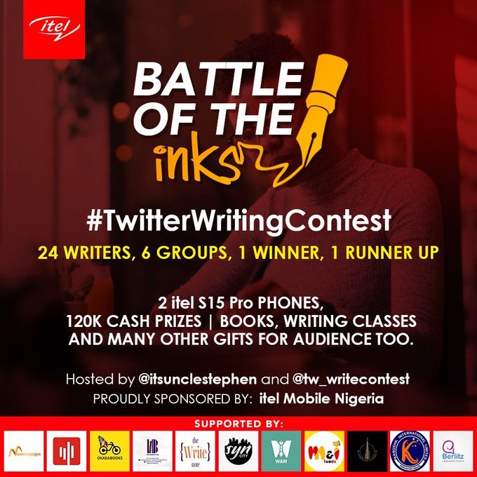 tw_writecontest's tweet image. QUARTER FINALS
DAY 2, DUEL 1
#TwitterWritingContest 

@Tonydukwe 

 vs 
@Erere_Onyeugbo 

Theme: 300 WORD, MAIN CHARACTER IS A PROSTITUTE

POLL FOR VOTING IS IN THE NEXT TWEET IN THIS THREAD. CLICK THIS TWEET TO OPEN.

Follow 
@tw_writecontest  for more info.