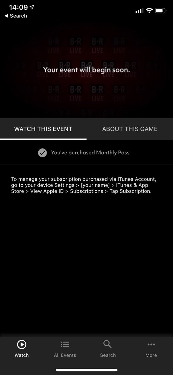 ryanseanturpin's tweet photo. @brlive killing me right now. Game is 10’ in and paid for. WTF? https://t.co/G98VPj7hLr