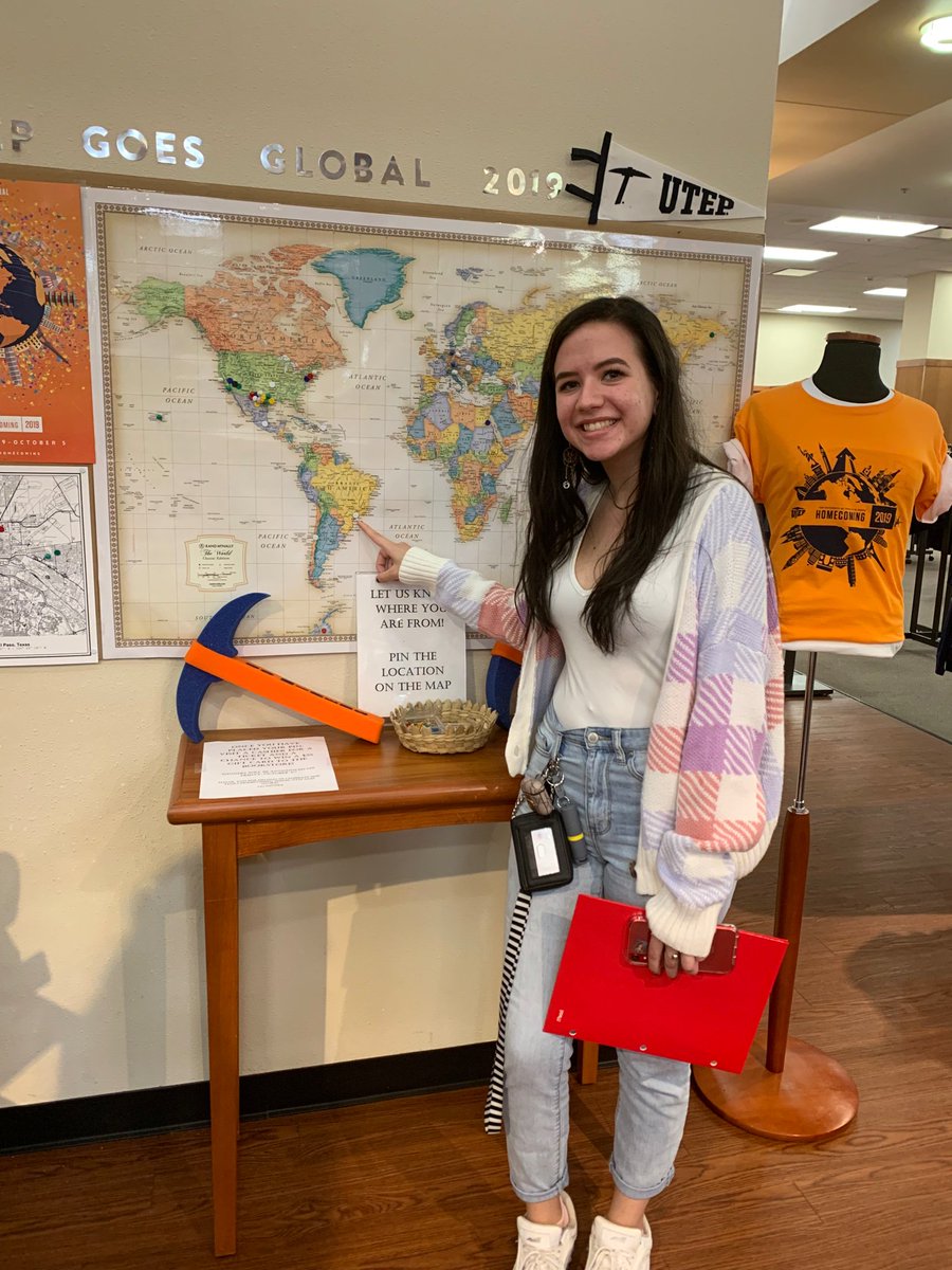 UTEPCampusStore's tweet photo. UTEP bookstore it’s making a raffle for a $25 dlls gift card just let us know where you are from ..🌎📌Pin the location on the map and get a ticket so you can participate! .. Go miners 🤙🏻 https://t.co/n6PJ1aTvNd