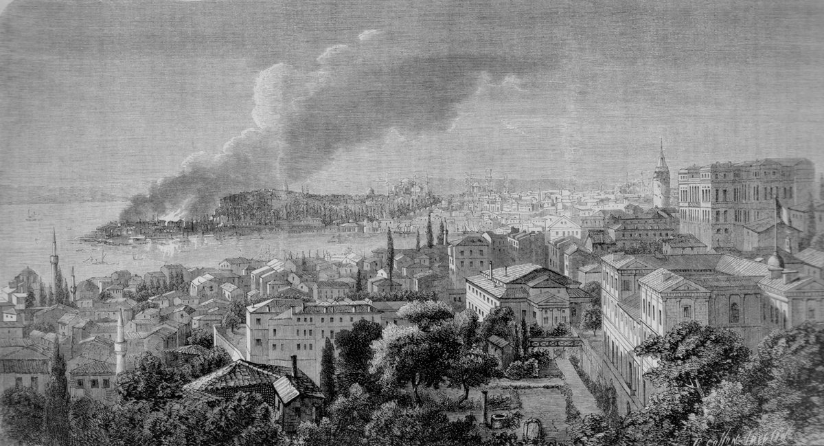 Topkapusu Sahil Sarayı'nın sonu olan Topkapı Yangını gravürüL'illustration Journal Universel'in 19 Eylül 1863 tarihli sayısından