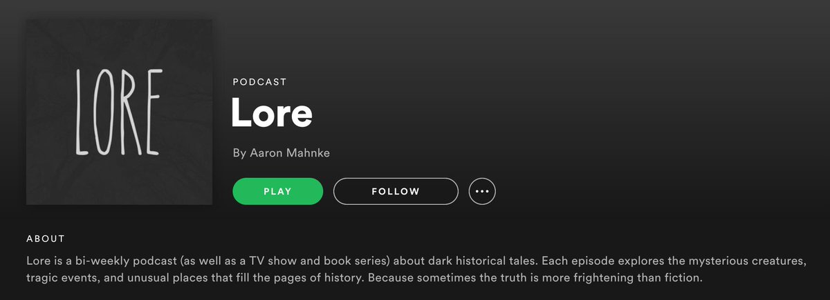 Yesterday I listened to the Lore podcast. I loved it! The subject matter was very interesting to listen to and the mood that the narrator set was amazing. 

<a href="/NewTechCoppell/">New Tech High @ Coppell</a> <a href="/Janelle/">Janelle Q. Bence</a> @NthSaucier  #NTHCVoice #savedbythepbl #InternationalPodcastDay