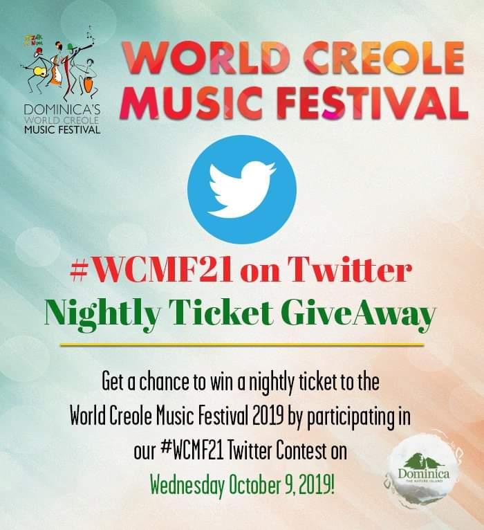 minizter669's tweet photo. Help us get the #WCMF21 trending and get a chance to win while doing it. Get your past #WCMF pics/videos together and prepare to tweet. More details to follow.
#WCMF2019 #VVIP #WCMF21 #DOMINICAFESTIVALCOMMISSION #MIZIKANOU https://t.co/tQBmFacQvY https://t.co/CflL8taMMo