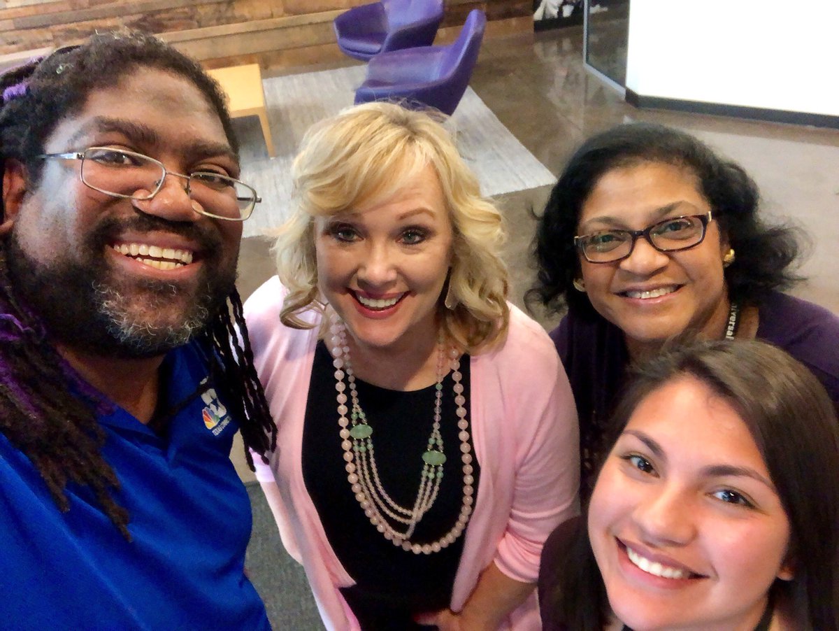 NBCDFWCommunity's tweet photo. Our friend Joy @AmericanCancer  stopped by the studios for an interview. October is #breastcancerawareness month! Their #MakingStridesNTX 5K &amp; the @CattleBarons are 10/19! #breastcancerawareness #cancer #CBB46 #TrueGrit #MakeCancerHistory https://t.co/dWCQokdW9h