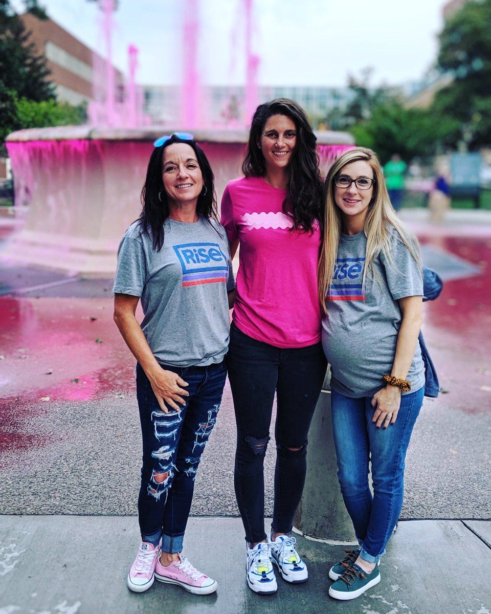 risecannabis's tweet photo. The Rise &amp; RYTHM teams #united yesterday to show support for those affected by #breastcancer at the Annual #PinkPerrySquare” event in downtown #Erie 💖The fountain is dyed #pink each #October to raise #awareness—we were thrilled to be there! #RISEForACause #RYTHMForACause https://t.co/SNAmM8LciS