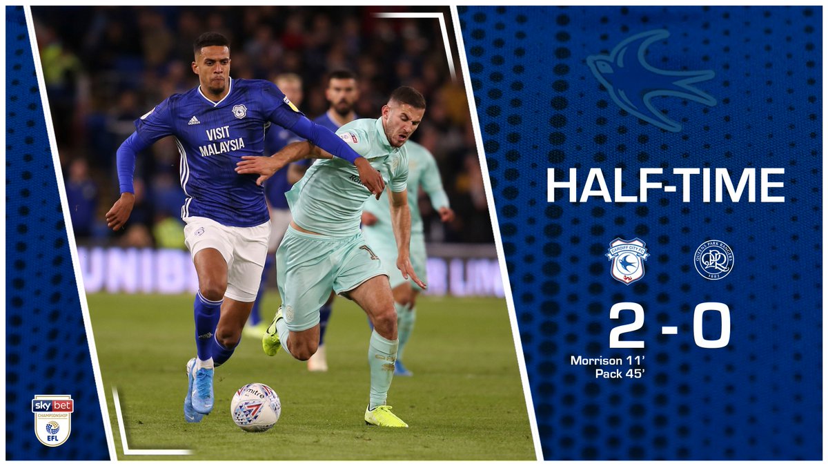 HALF-TIME: #CardiffCity 2-0 <a href="/QPR/">QPR FC</a> 

So far so good at CCS! 

#CityAsOne
