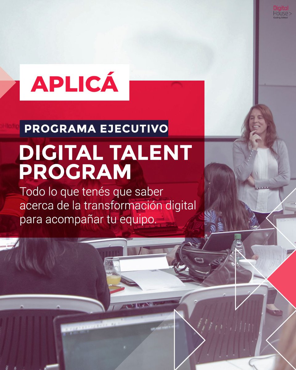 _digitalhouse's tweet image. ⭐️#DigitalHouse presenta el #DigitalTalentProgram Buenos Aires 2019
No podés dejar pasar está oportunidad de conocer todo acerca de la transformación digital para acompañar y potenciar a tu equipo. 
✨Conocé el programa -&amp;gt;  bit.ly/DTP-DH