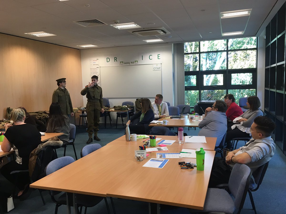 rusheymeadhist's tweet photo. Thanks to Jed Jaggard from https://t.co/rYJ8hy2vbw who visited the @EipLeicester #HistoryNetwork @LeicesterTS this eve to share some fantastic hands-on classroom activities. Great to see the @leicesterscitt teachers there, developing subject knowledge and being great sports! 😊 https://t.co/tF9gXZly4T