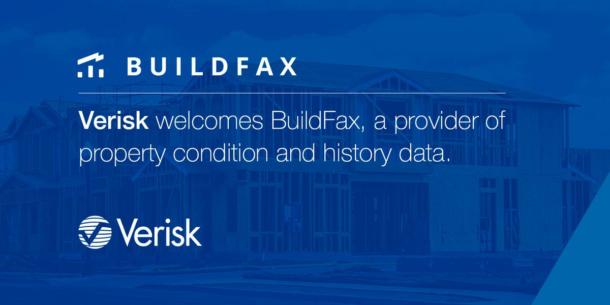 Verisk's tweet photo. .@BuildFax, a provider of property condition and history data, is joining the @Verisk and ISO family! https://t.co/D5j3xH8t4l #data #insurance #innovation https://t.co/GJhiYkAEQC