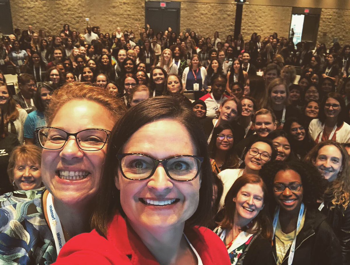 #groupselfie at #GHC2019! Such a fun day making new friends and talking #innovation. <a href="/qumab/">Melissa Borza</a> <a href="/ghc/">Grace Hopper (GHC)</a>