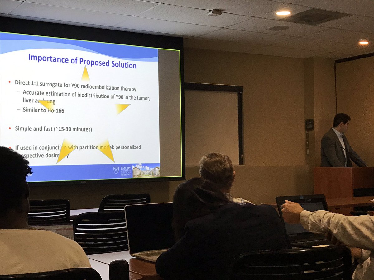 EAKrup's tweet photo. Nima Kokabi, MD at Emory Research In Progress Seminar discussing cutting-edge Y-90 theranostics - exciting stuff! @EmoryRadiology #EmoryRadResearch #EmoryIR #EmoryNucMed https://t.co/Q5D66JCE1A