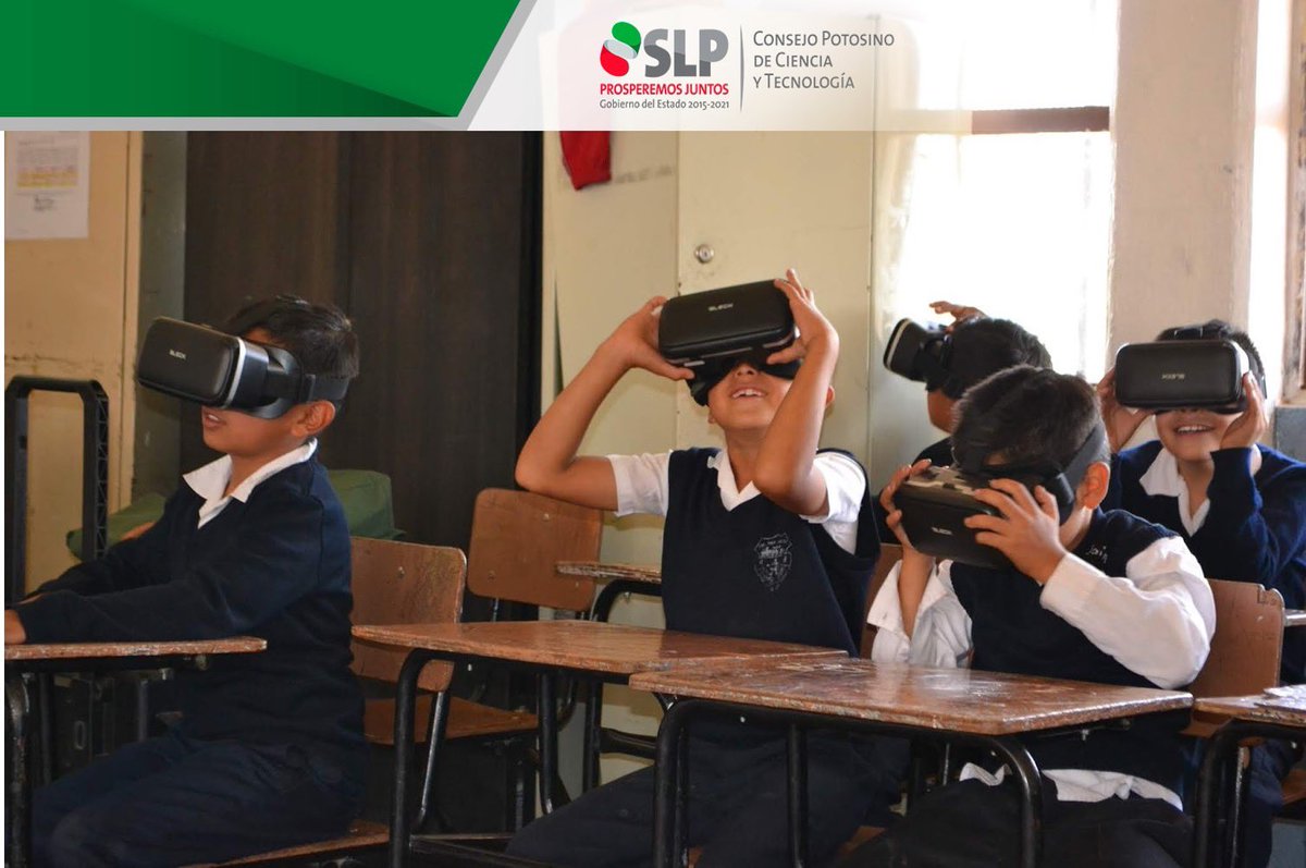 COPOCYT's tweet photo. #COPOCYT visitó la Escuela Primaria Alberto Pedroza Hernández , donde los niños experimentaron ambientes de #RealidadVirtual viajando al espacio exterior. #JornadasEstatales, Proyecto apoyado por #FORDECYT, #SLP2019 https://t.co/eZCzCErjyh