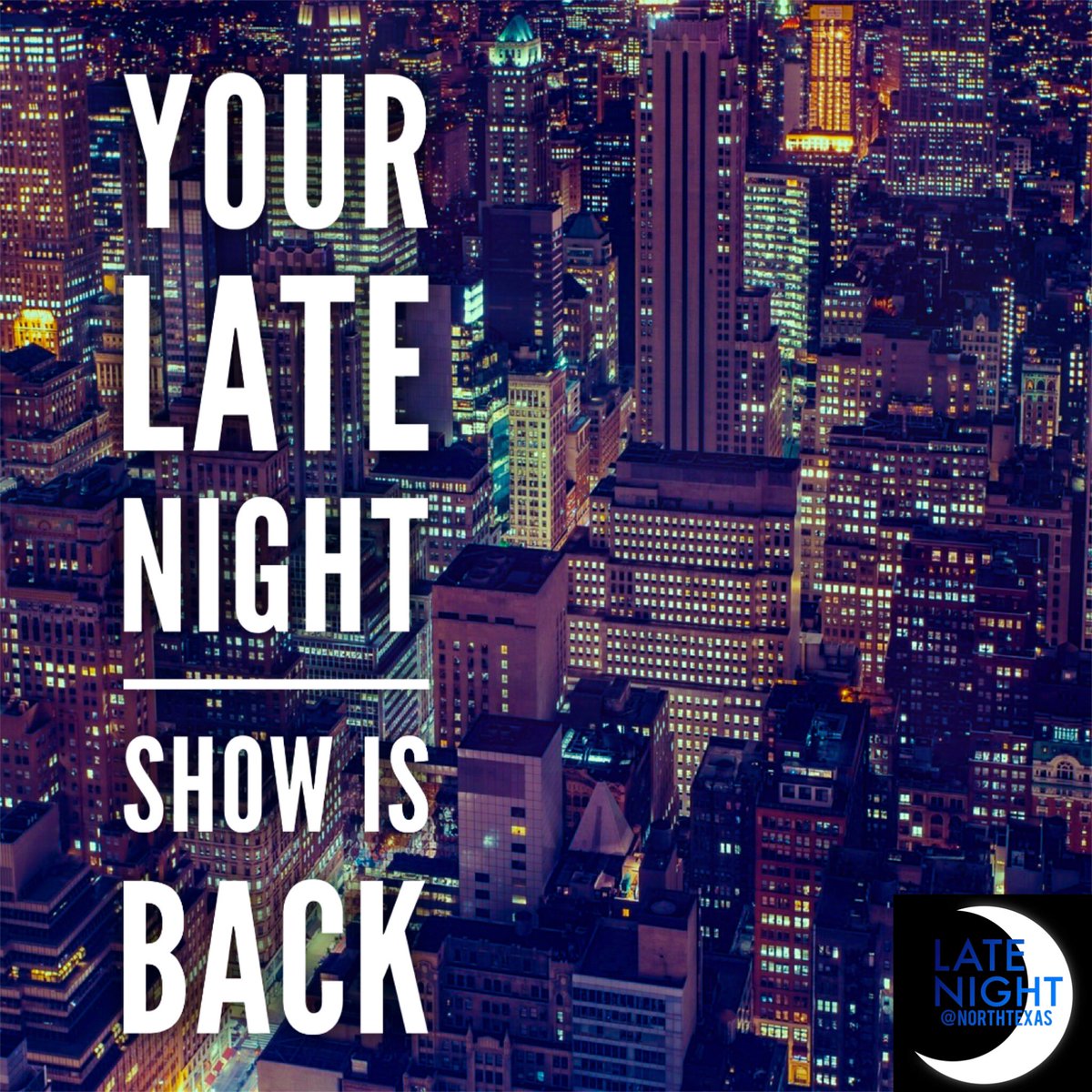 LateNightNT's tweet photo. We’re back and ready to give you the best Late Night Show in Denton! Today we start recording for Season 15!📸 🌃 https://t.co/omguWWoIBb