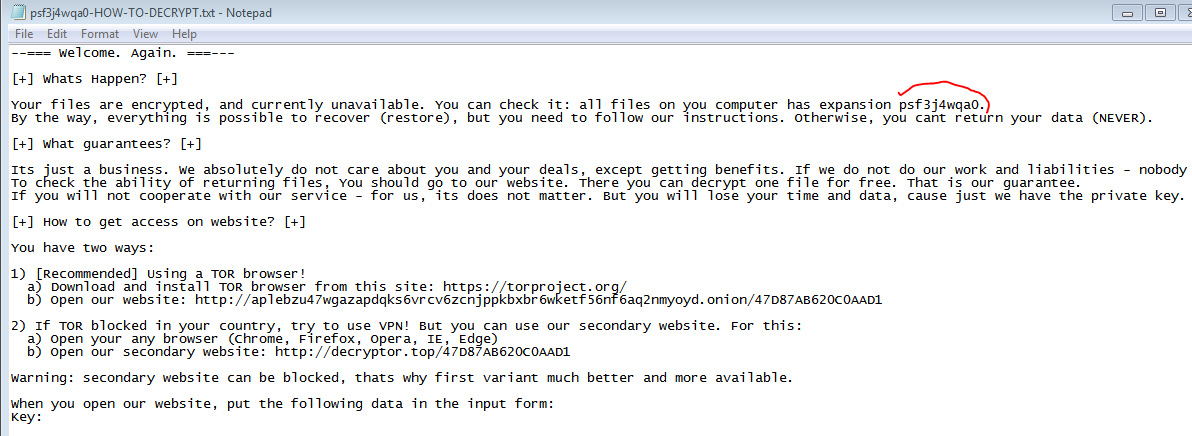 dmightyangel's tweet photo. #HackersAlert
"Your files are encrypted, & currently unavailable. You can check it: all files on you computer has expansion psf3j4wqa0.
By the way, everything is possible to recover (restore), but you need to follow our instructions"
TWO OF MY SERVERS DOWN ALREADY IN OFFICE😭😭 https://t.co/v2h1aaJWo0