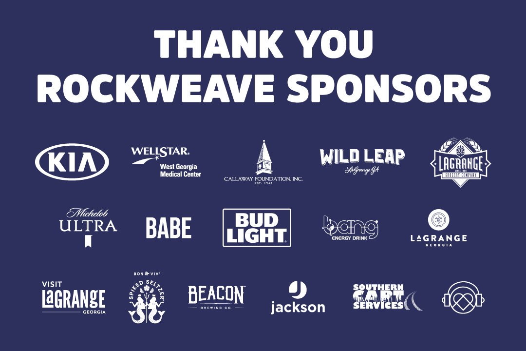 rockweave's tweet photo. We would like to extend a HUGE thank you to our 2019 sponsors. Rockweave would not be possible without you! Make sure to grab tickets to this highly-anticipated festival at https://t.co/I5WjxAMUWc https://t.co/LjfnFTIuO6