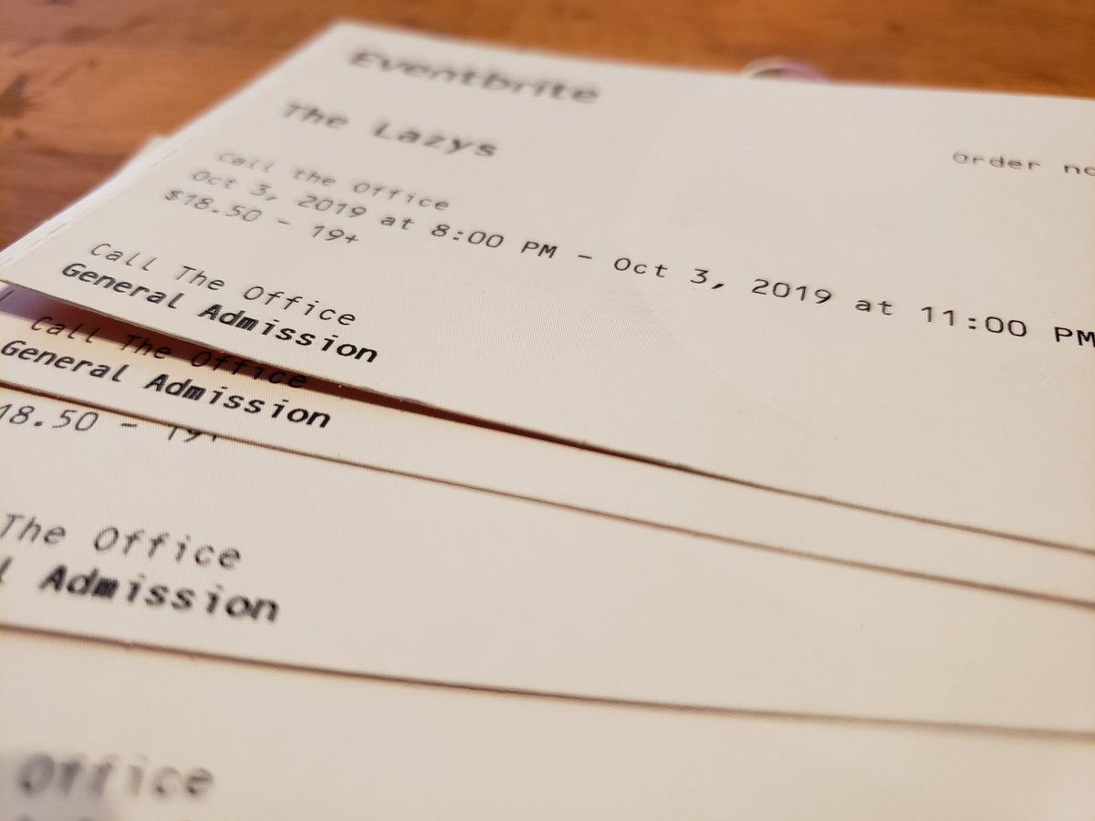 Jenn Marino & The Hearts (@jenn_thehearts) on Twitter photo TICKETS! Need a ticket for @thelazysband at <a href="/CallTheOffice/">Call The Office</a> tomorrow? Shoot us a message and we can drop one off tonight! TICKETS! Need a ticket for @thelazysband at <a href="/CallTheOffice/">Call The Office</a> tomorrow? Shoot us a message and we can drop one off tonight!