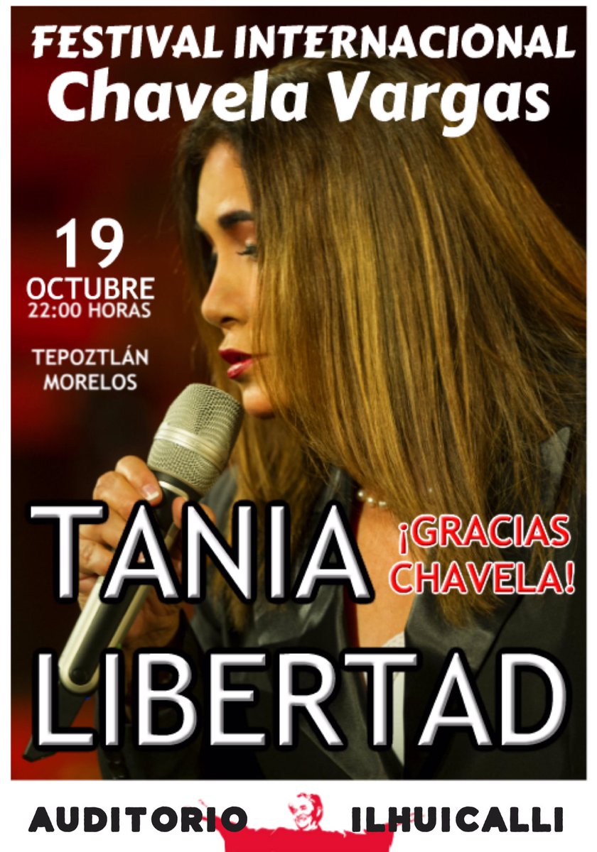 ¡¡TEPOZTLÁN!! Nos vemos el 19 de Octubre en el Festival Internacional CHAVELA VARGAS!! Auditorio ILHUICALLI, Av. 5 de Mayo, 22:00 Hrs.