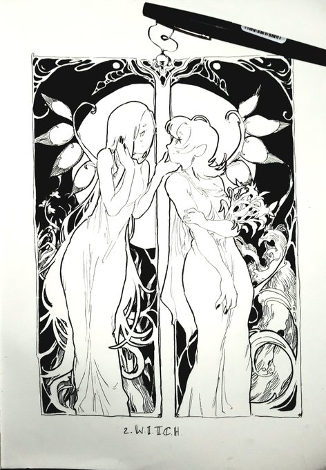 #Inktober 
2.w.i.t.c.h
Irma et Cornalia et Mucha.... 