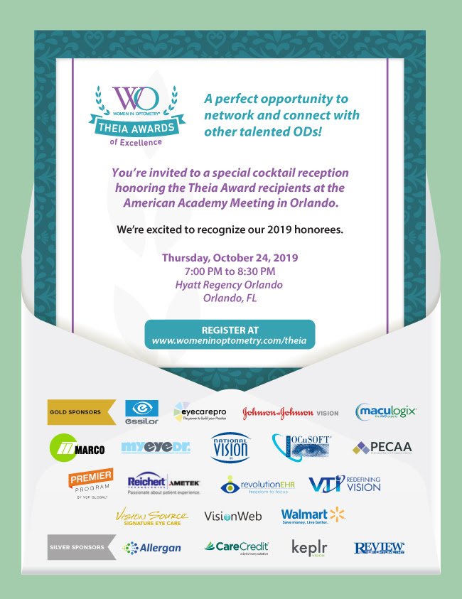 WomenODs's tweet image. Won't you join us in Orlando on Thursday, Oct. 24? Register NOW! &amp;gt;&amp;gt; womeninoptometry.com/theia #TheiaAwardsofExcellence #womenods