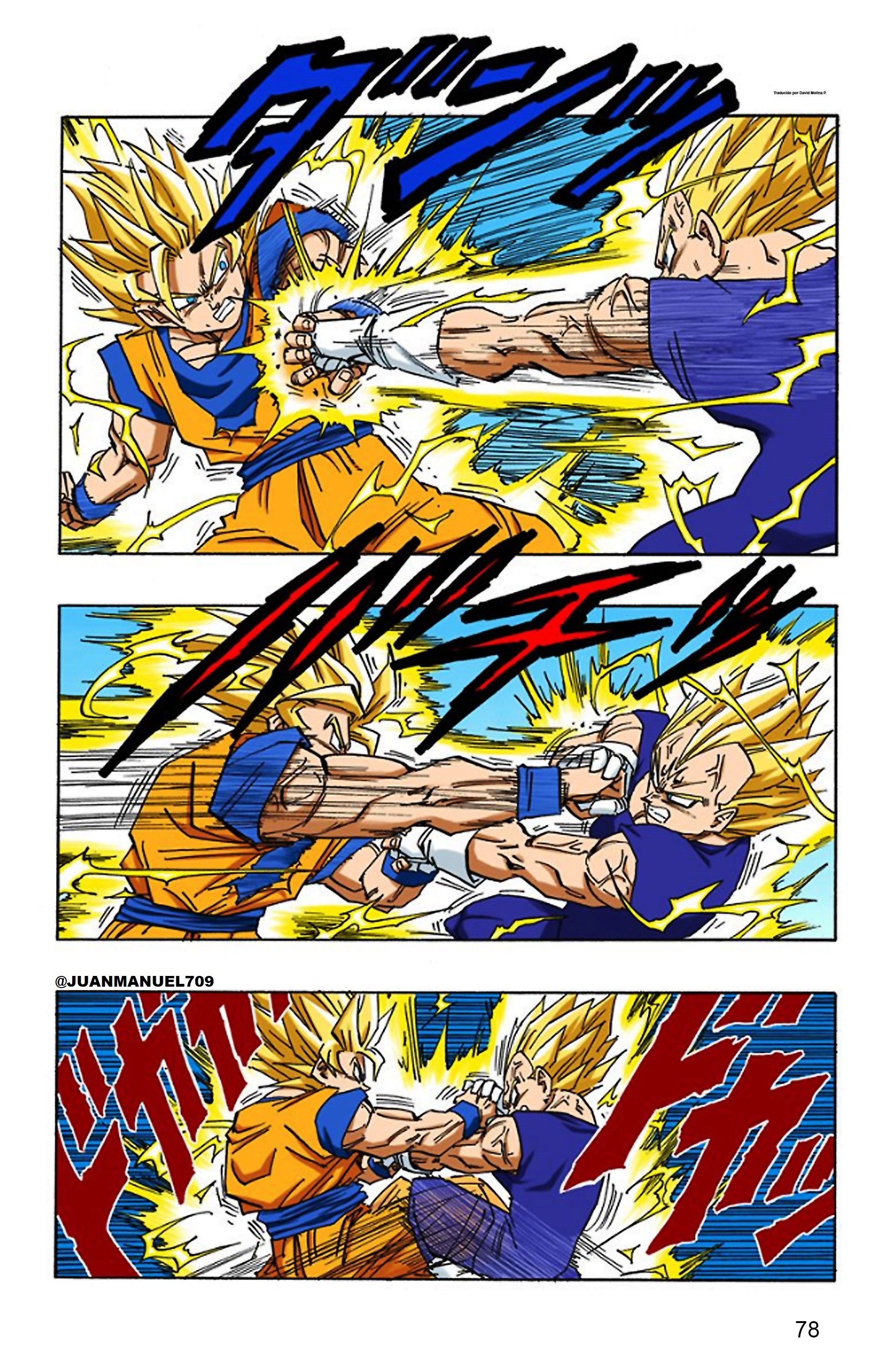 Black ssj2 vs Vegeta ssj2 y blue manga a color