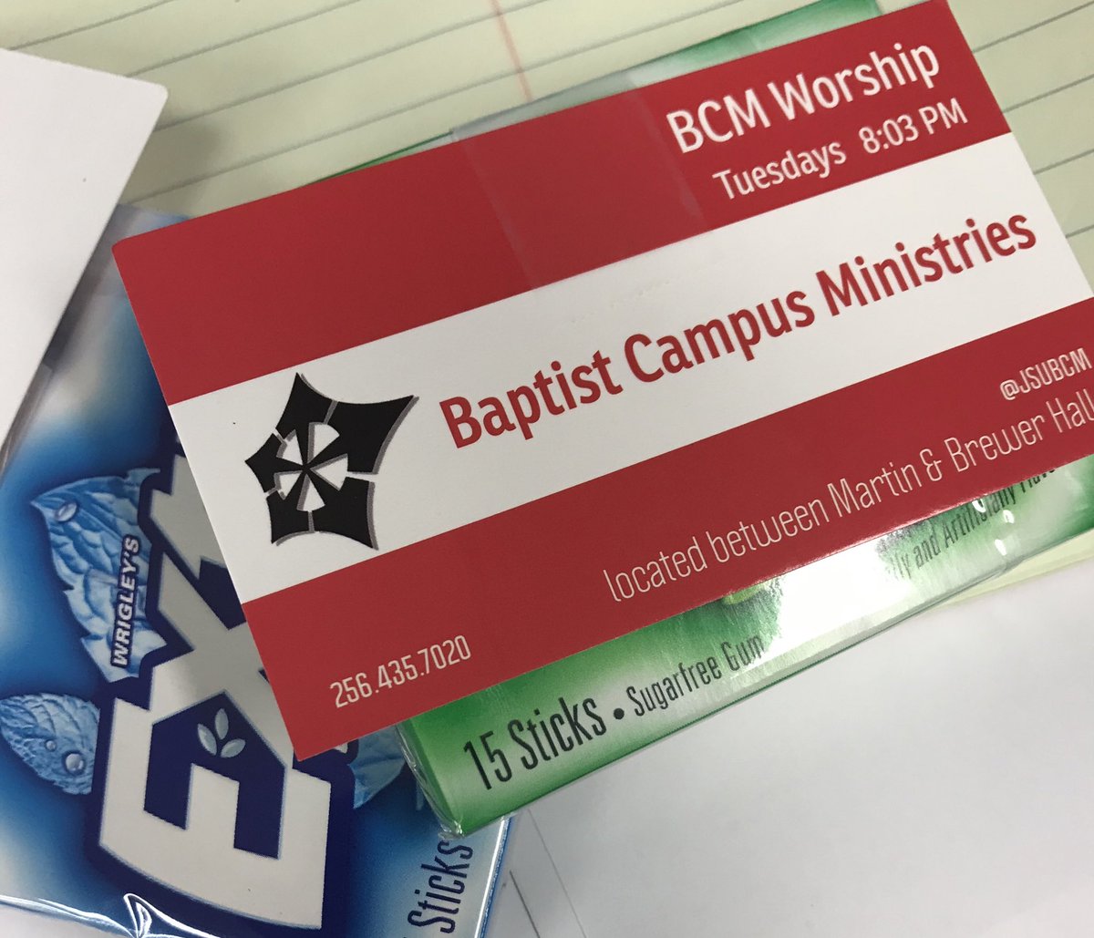 GaryBCM's tweet photo. Yesterday BCM gave away over 200 packs of gum with a personal invitation to #BCMWorship @JSUBCM
#ReachEveryStudent https://t.co/Qr7TQSL4Tv