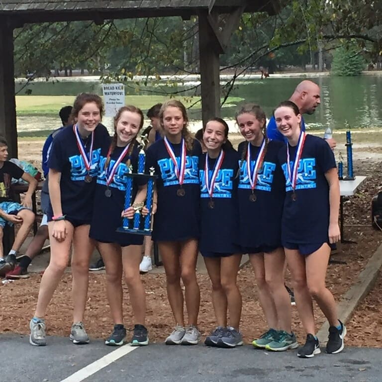 Congrats to our Varsity girls who were the TEAM CHAMPS at the Cass-Caryersville Invite.   Boys are 3rd!!!🏆