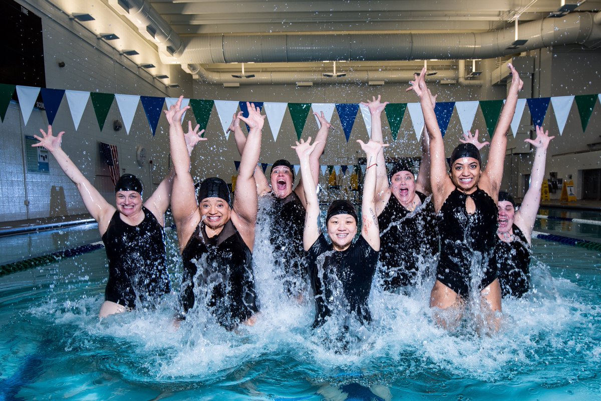 Do you want to be this happy in the water? Join us this Saturday for a Siren's SPLASH! New location (Phillips Aquatic Center) - same great joy! We teach you some synchro moves and then do a SPLASH MOB together! Tickets: bit.ly/OctSplash #subversivesirens #synchro #SPLASH
