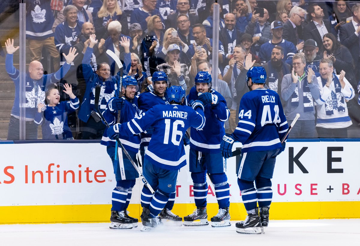 Home opener #HockeyHugs. #LeafsForever