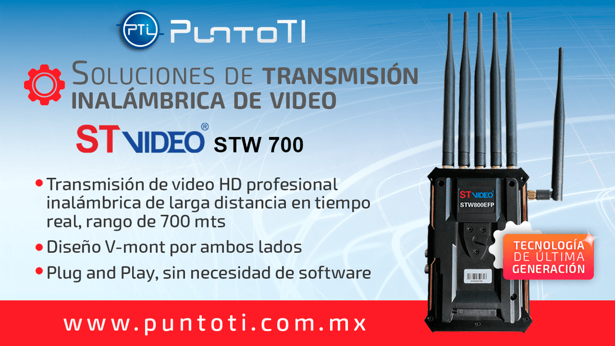 puntoti's tweet photo. ¡Olvídate de los cables!
Los #SistemasInalámbricos de #STVideo te ofrecen un excelente desempeño en ambientes como filmaciones en campo, ceremonias y actividades deportivas 📹
Solicita una demostración 📞5538740959 y 5538740960 ventas@puntoti.com.mx https://t.co/YkWGPfQLRe