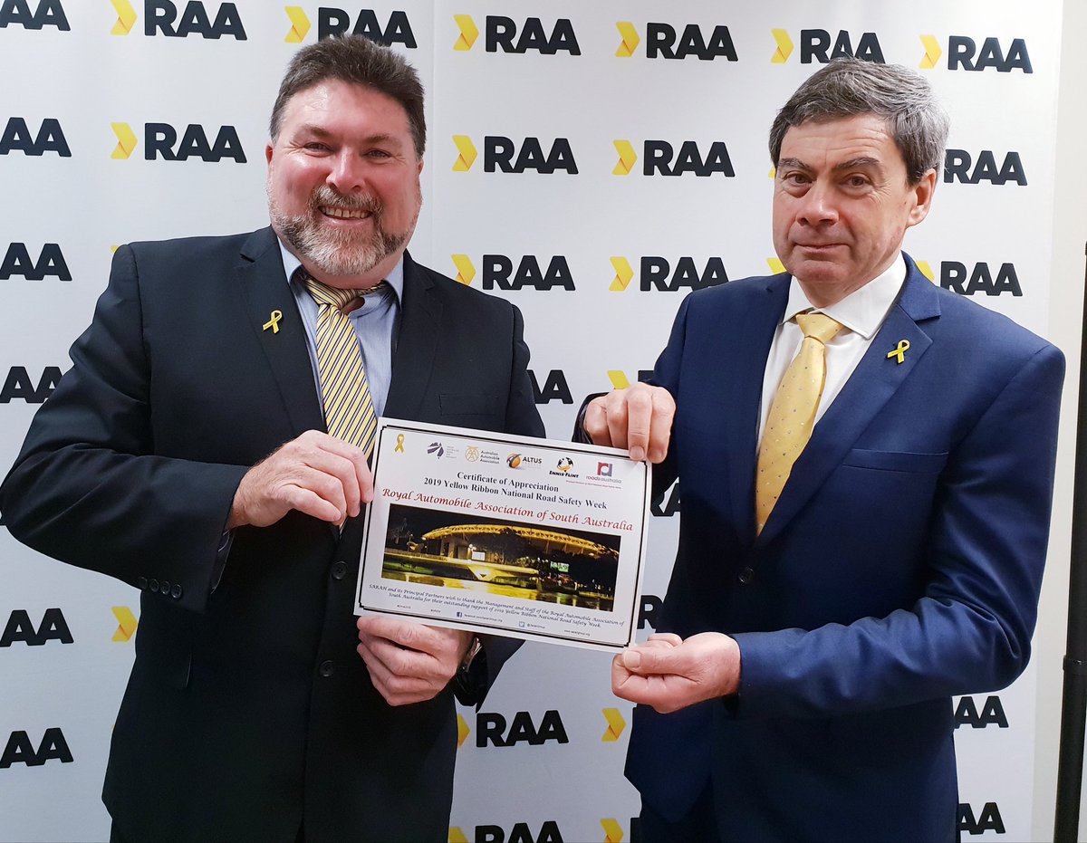SarahGroup's tweet photo. On behalf of National #RoadSafety Week Partners it was my honor to thank @RAAofSA for its 2019 #NRSW support & discuss how we can work together so all who are vulnerable on our roads can get home safe to their loved ones... everyday ...no exceptions! #SarahsRule #DriveSOS #SloMo https://t.co/ZXfwg88yec