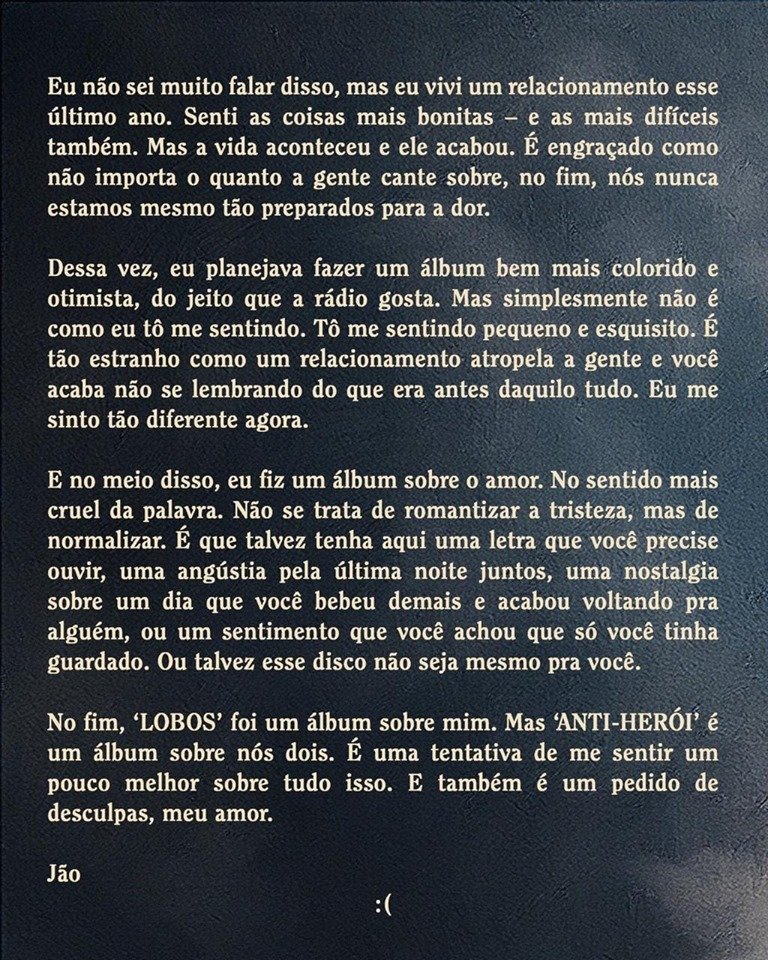 bentinho on X: carta número 4: me desculpa por sofrer mais do que devia,  você nem merece todo esse meu sofrimento. desculpa por querer te ligar todo  dia, por ficar sofrendo pelas