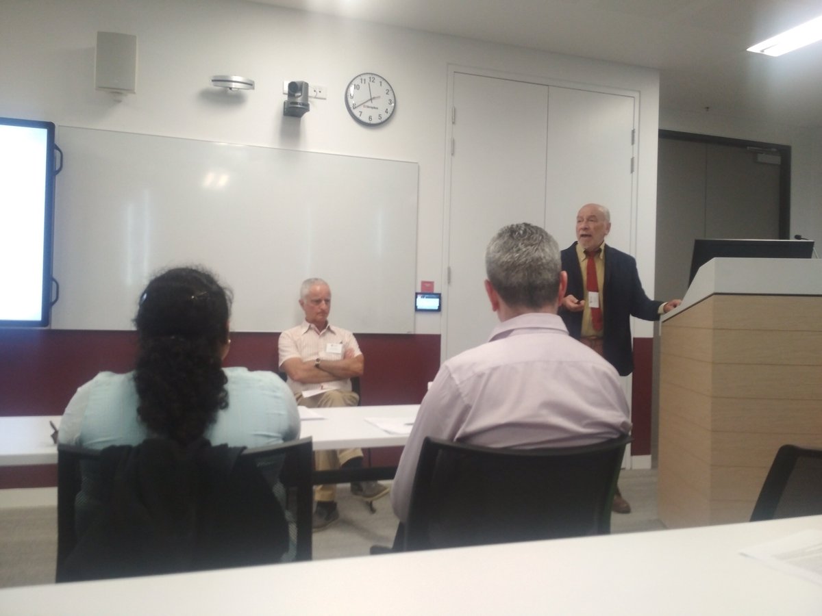 alexmthomas's tweet photo. @USydneyEcon @Societies_HET Fabio Petri delivers the keynote address #HETSA2019 on capital theory and the state of macroeconomics. #Wicksell #Walras #Sraffa #Solow #Robinson #Garegnani https://t.co/U43IelHpsN