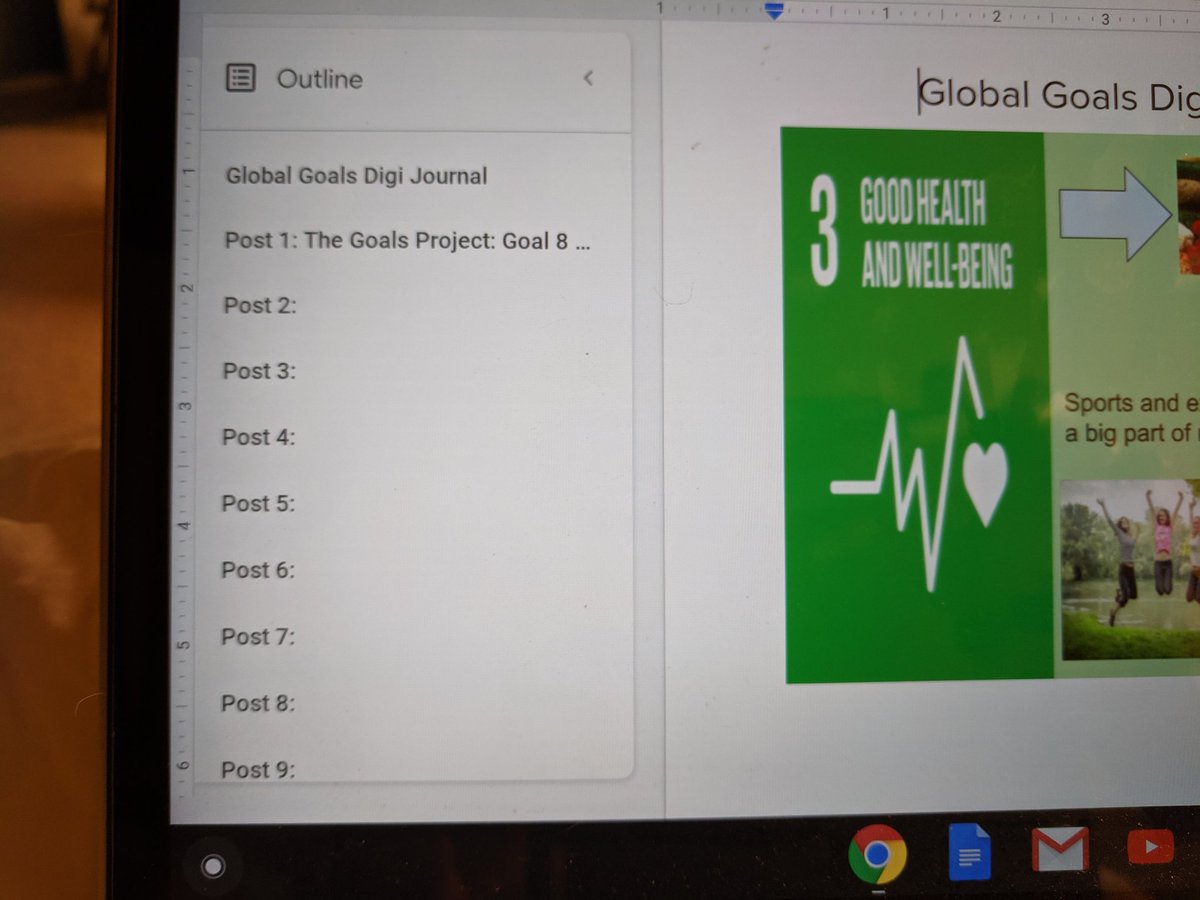 MarilynEDU's tweet photo. Starting our #GlobalGoals digi journal to reflect on our year long inquiry. First entry is our experience with the #GoalsProject. So excited to see where the journey takes us!! #InquiryMindset #TeachSDGs 🌍♥️ https://t.co/EC9jpIBbUo
