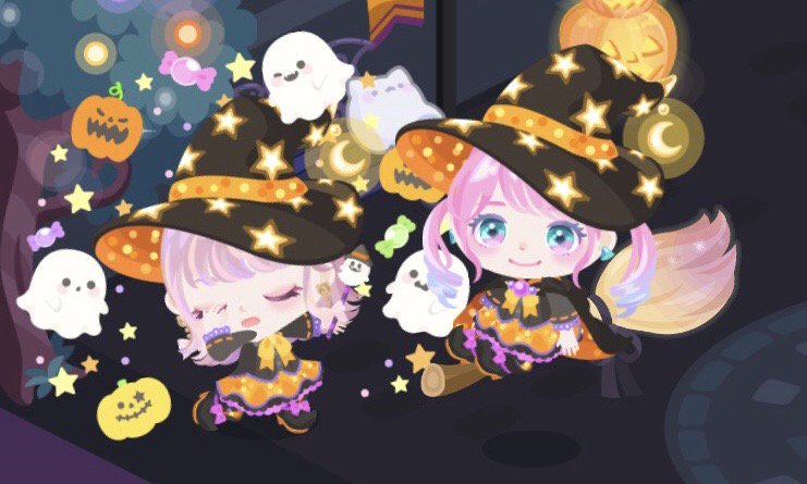 Twitter 上的 ピグパーティ ピグパ ララちゃんといっしょに 魔女っ子コーデ あれ よく見たら ララちゃん クレアに魔法かけてる 何の魔法だろう ララクレア ハロウィン ピグパ ピグパーティ ピグパ民と繋がりたい T Co