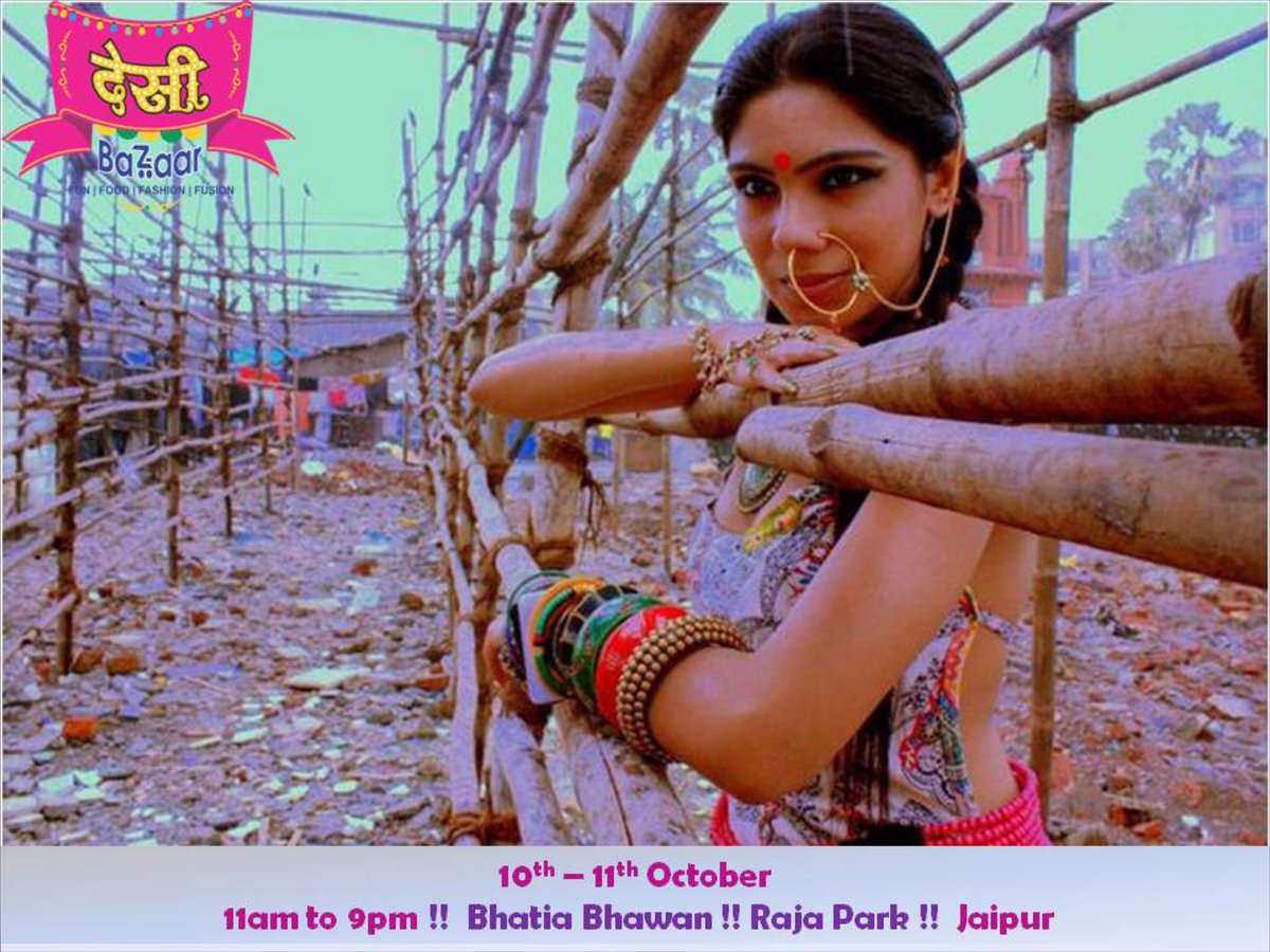 DesiBazaar_Jpr's tweet photo. 7 days to go,Head to @DesiBazaar_Jpr to break the monotony & energize yourself. Drop by at pop up market for an unforgettable experience !!
10th-11th Oct #BhatiaBhawan #Jaipur #DesiBazaar #DiwaliMela #FestiveVibes #LifestyleExhibition #Handmade #WomenEnterprenuer #BeDesiBuyDesi https://t.co/FL3udAuwZw
