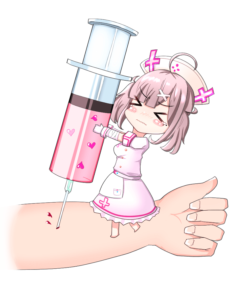 たまごやき イラストとアニメ作成とか 昨日の夜に描いてた健屋花那ちゃんのデフォルメ 透過画像も一応作ったぜ エンドカードに使われたら泣いて吐く いらすこや