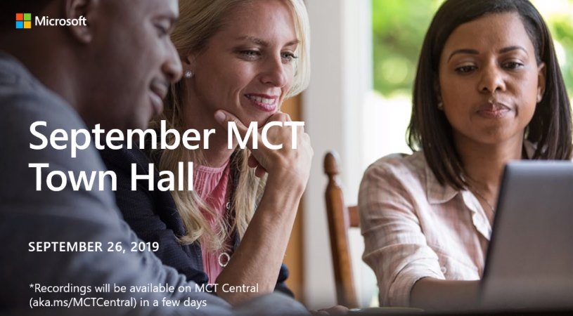 September 2019 MCT Town Hall recording now available. microsoft.com/en-us/learning…